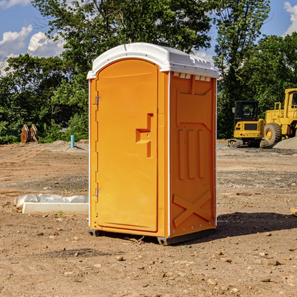 can i customize the exterior of the porta potties with my event logo or branding in Whiting